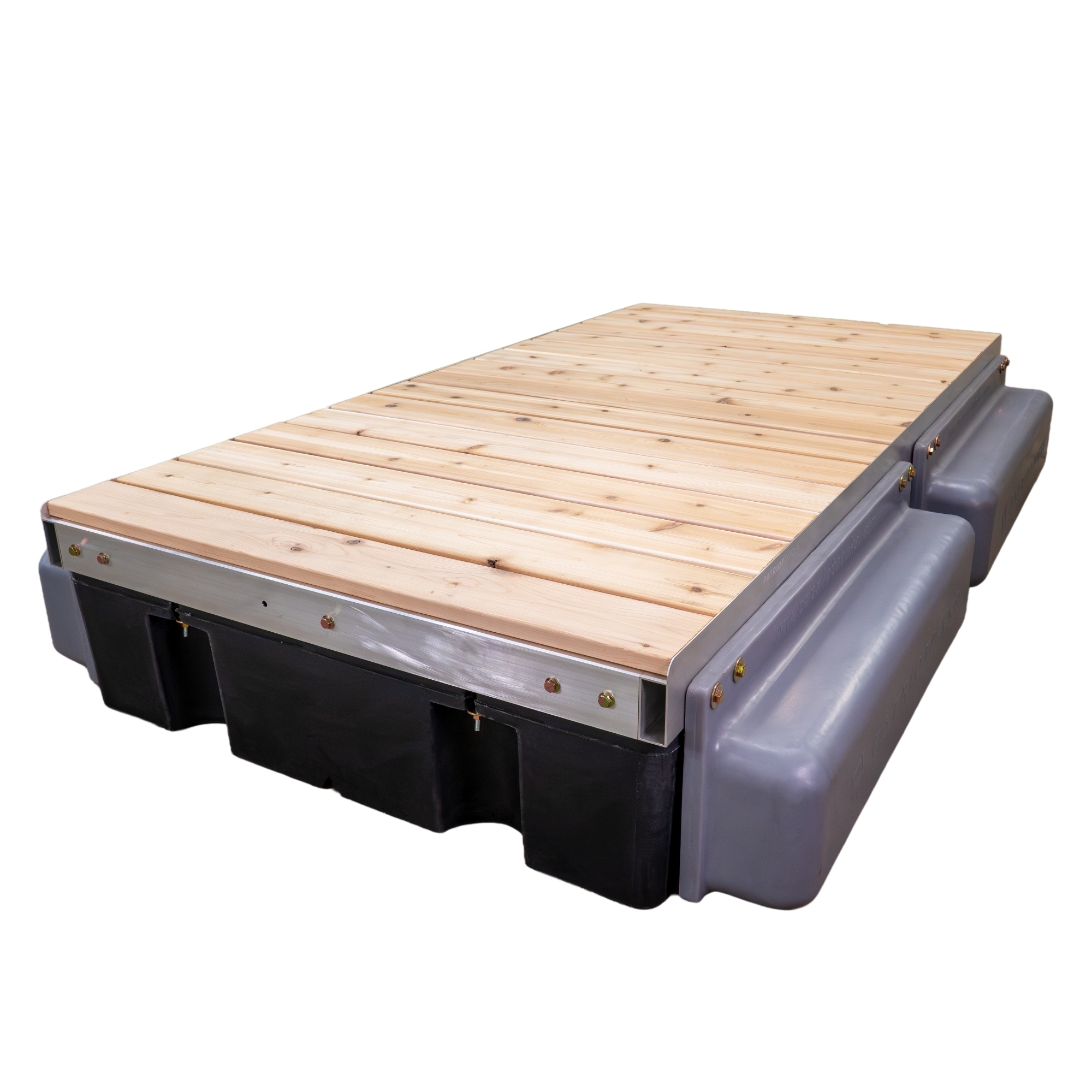 Patriot Docks Low-Profile Premium Floating Dock Section with Cedar Decking
